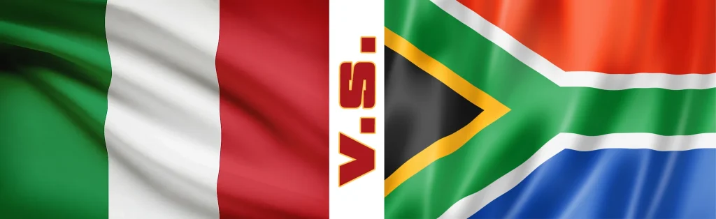Italian and South African Flags