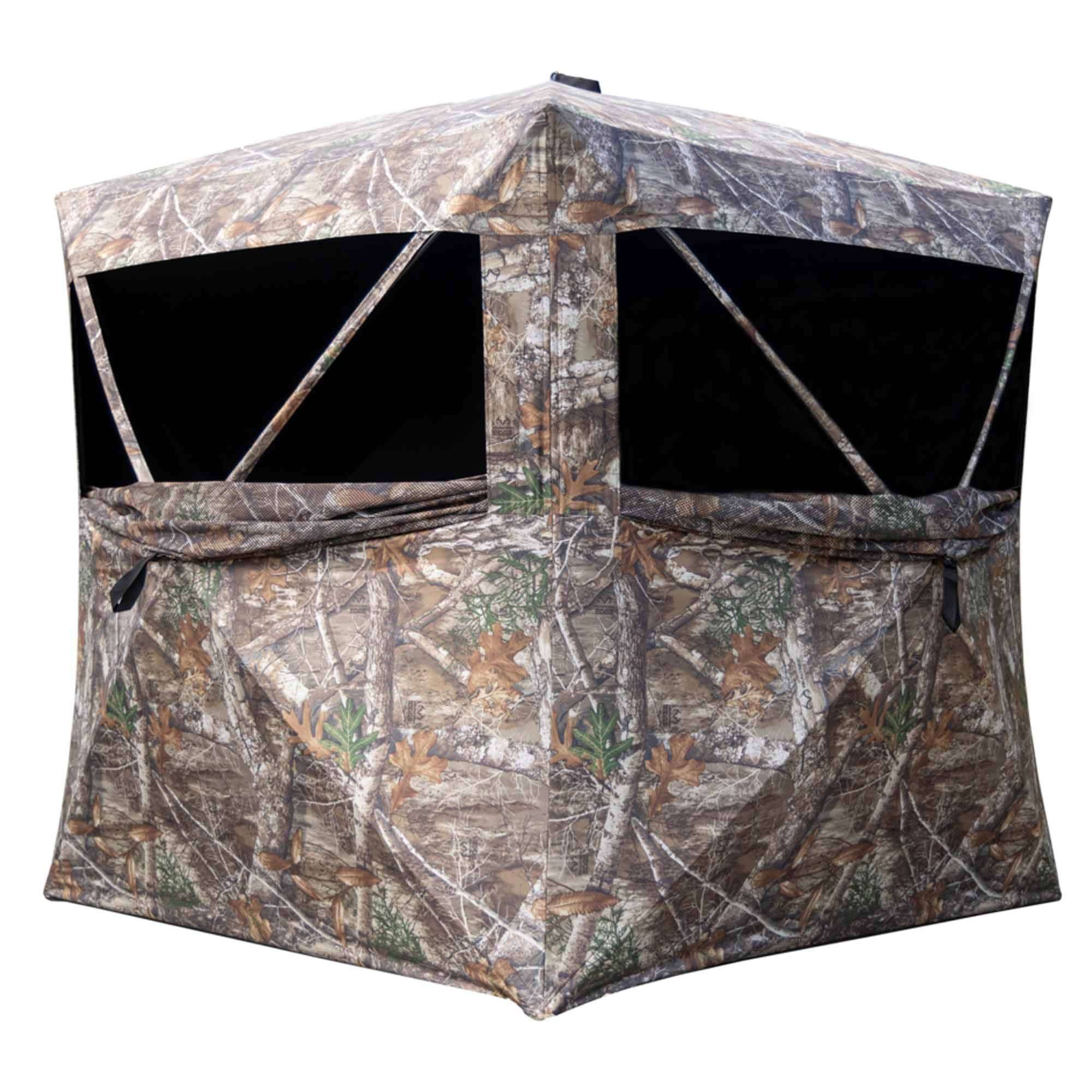 Rhino Blind RB140 3-man Ground Blind - Real Tree - Side View - Open